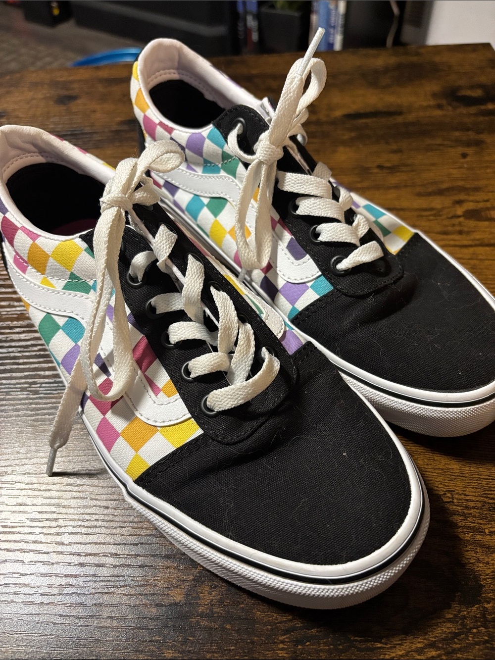 Vans Old Skool Rainbow Checkerboard Low-Top Sneakers